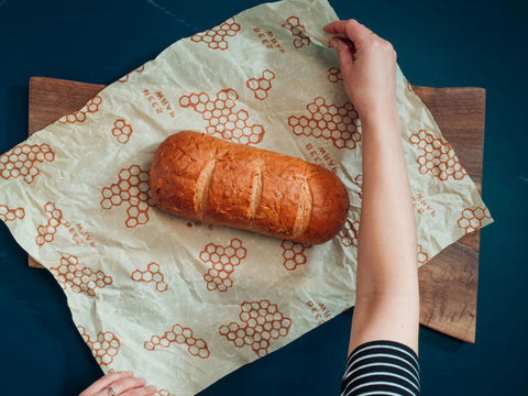 Bee's Wrap Beeswax Reusable Bread Wrap - Honeycomb Print