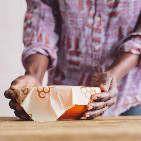 Bee's Wrap Large Reusable Beeswax Wrap - Honeycomb Print