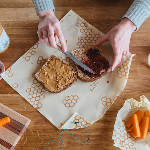 Bee's Wrap Reusable Beeswax Sandwich Wrap - Honeycomb Print