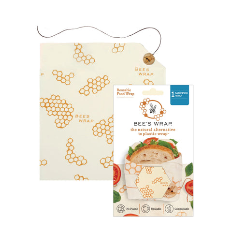 Bee's Wrap Reusable Beeswax Sandwich Wrap - Honeycomb Print