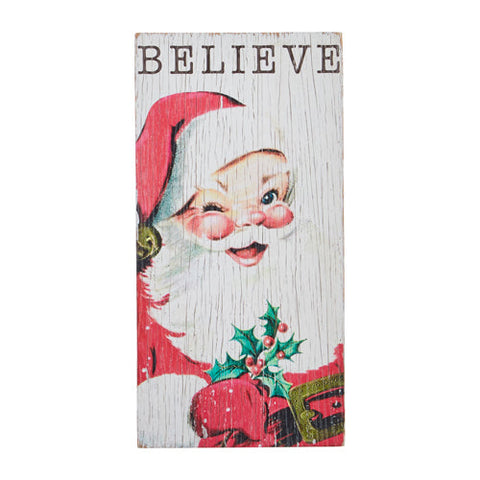 Believe Winking Santa Wall Art
