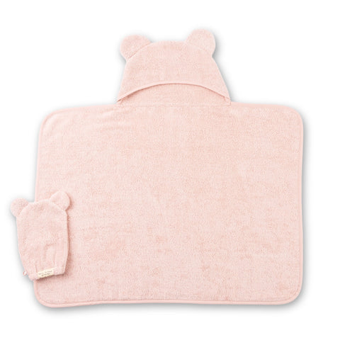 Bella Tunno Hooded Towel + Wash Mitt Set - Blush