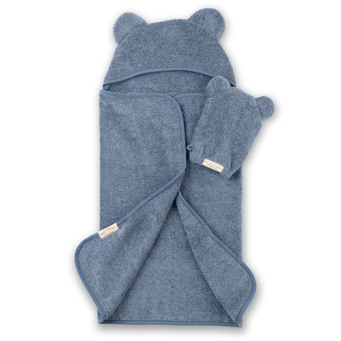 Bella Tunno Hooded Towel + Wash Mitt Set - Rain