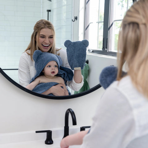 Bella Tunno Hooded Towel + Wash Mitt Set - Rain