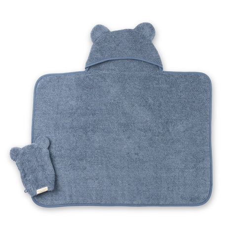 Bella Tunno Hooded Towel + Wash Mitt Set - Rain