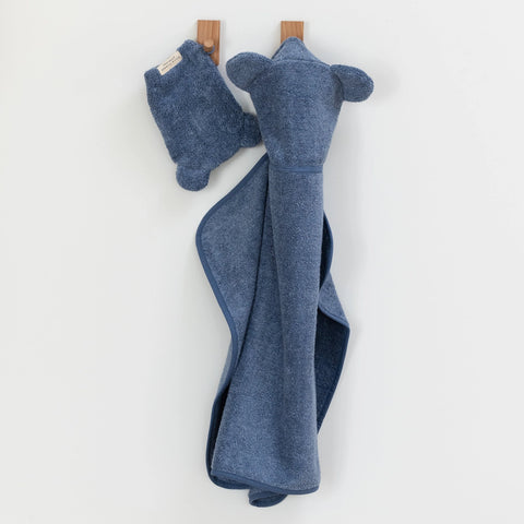Bella Tunno Hooded Towel + Wash Mitt Set - Rain
