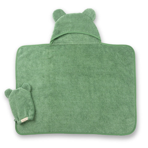 Bella Tunno Hooded Towel + Wash Mitt Set - Sea Foam