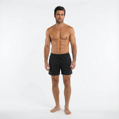 Bermies Lined Gym Shorts - Black (Blue Pineapples)