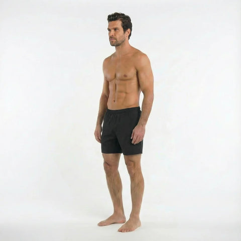 Bermies Lined Gym Shorts - Black (Blue Pineapples)