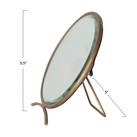 Bijoux Folding Brass Mirror