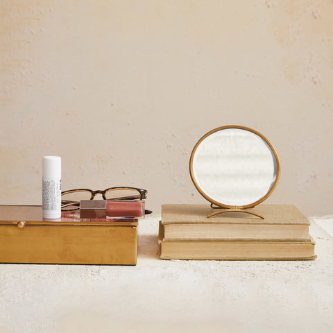 Bijoux Folding Brass Mirror