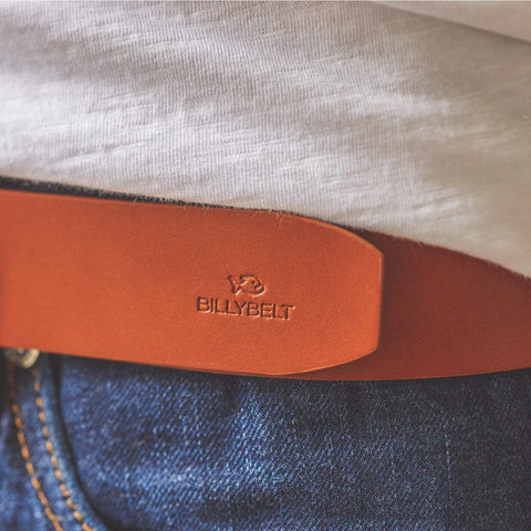 BillyBelt Light Brown Leather Belt - Smooth Effect
