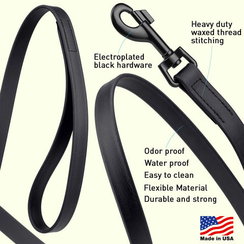 Biothane Waterproof Leash 6' x 1/2" - Battleship Gray