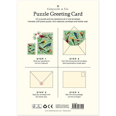 Bird Watching Puzzle Greeting Card - Cavallini