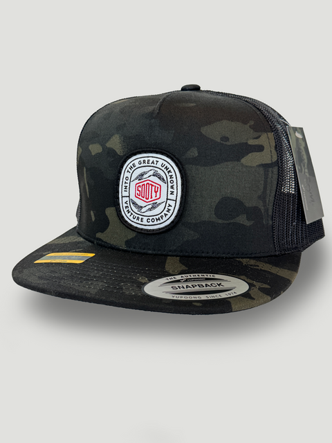 Destination Unknown Patch Hat, Cammo - Sooty Venture Co.