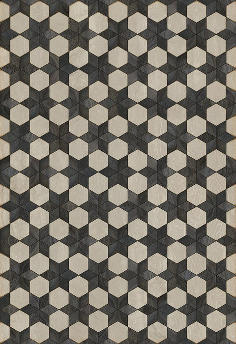 Artisanry "Illuminated Black Star" Vinyl Floorcloth - Spicher & Co.