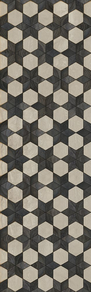 Artisanry "Illuminated Black Star" Vinyl Floorcloth - Spicher & Co.