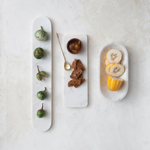 Blanc Marble Oval Serving Board