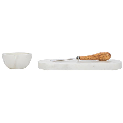 Blanc Marble Serving Set