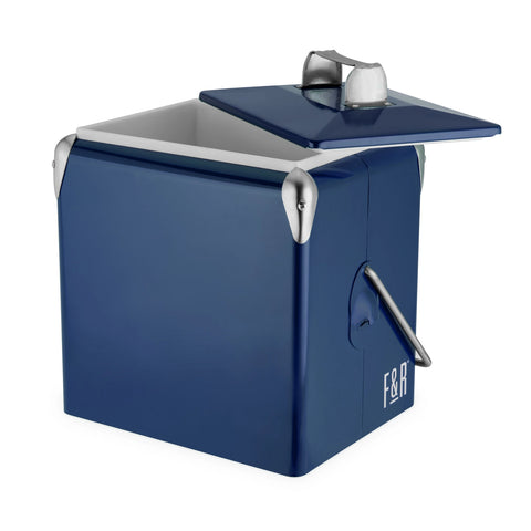 Blue Vintage Style Metal Cooler By Foster & Rye