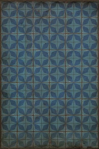 Pattern 54 "Blue Moon" Vinyl Floorcloth - Spicher & Co.