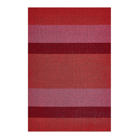 Chilewich Bold Stripe Shag Mats - Punch