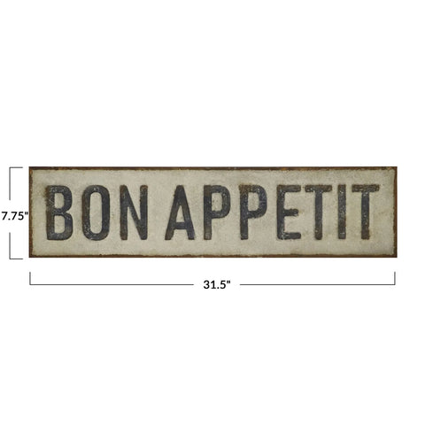 Bon Appetit Embossed Metal Wall Sign