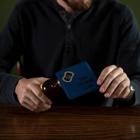 Bottle Opener Coaster - Shh! The Game Is On