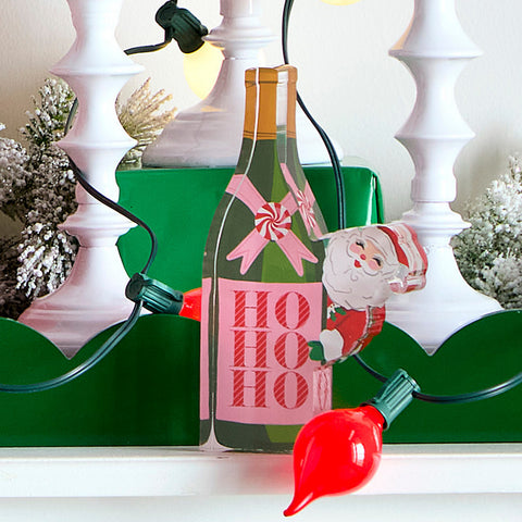 Bottled Christmas Cheer Acrylic Cut Out Block