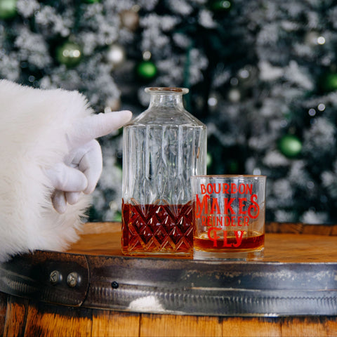 Bourbon Makes Reindeer Fly Rocks Glass