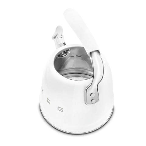 SMEG Retro Style Whistling Stovetop Kettle, White