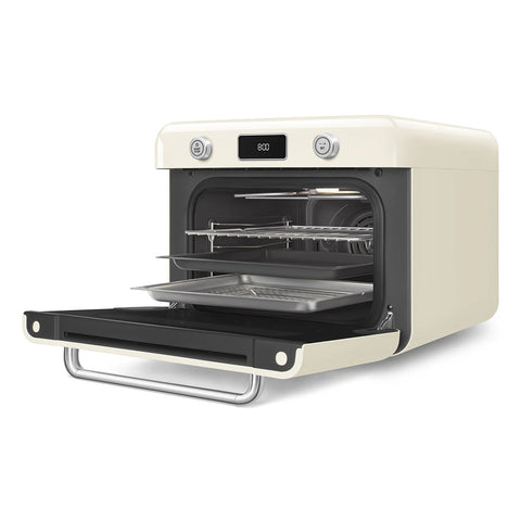 SMEG Retro Style Countertop Air Fry Oven With Steam, Cream