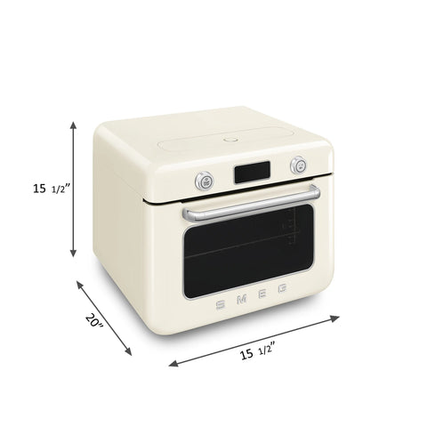 SMEG Retro Style Countertop Air Fry Oven With Steam, Cream