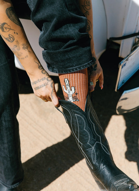 Cactus Tacos Comfy Crew Socks by Pyknic