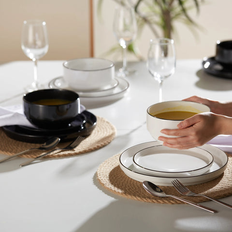 Cambridge Classics 12 Piece Dinnerware Set - French Stripe