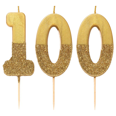 Gold Glitter Birthday Number Candle - 1