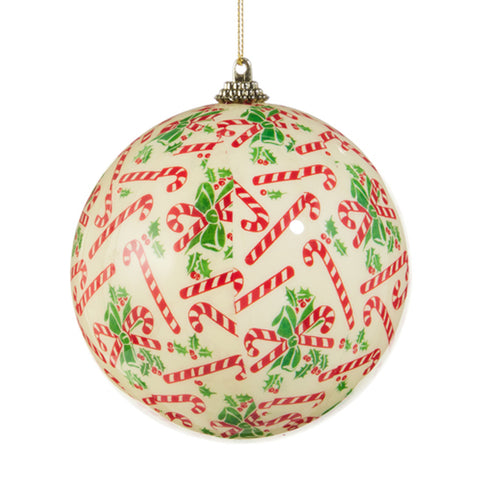 Candy Cane Ball Ornament