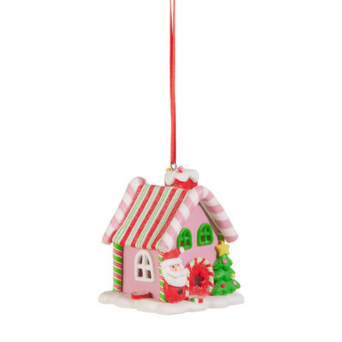 Candy House Ornament - Santa