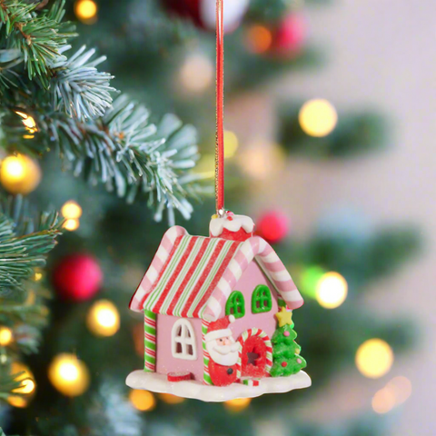 Candy House Ornament - Santa