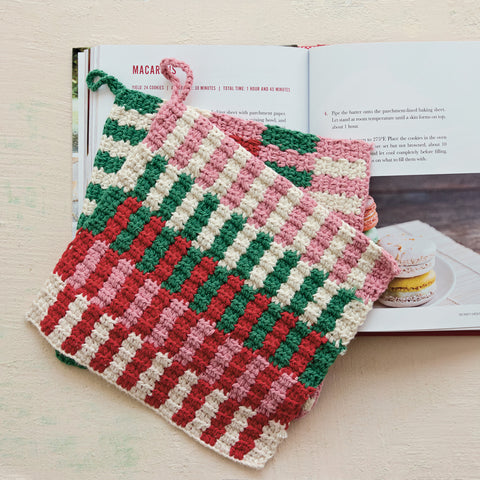 Candyland Crocheted Pot Holder - Horizontal Stripe
