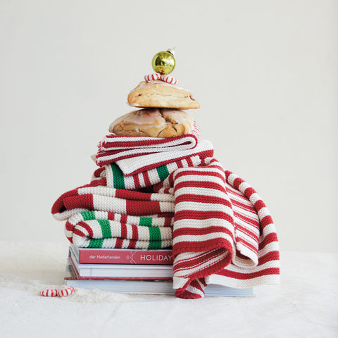 Candyland Dish Cloth - Red & White Thin Stripes