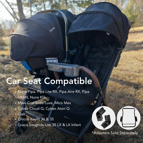 double stroller compatible with nuna car seat Strolee Double Stroller Blue