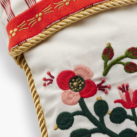 Cardinals Embroidered Stocking - Rifle Paper Co