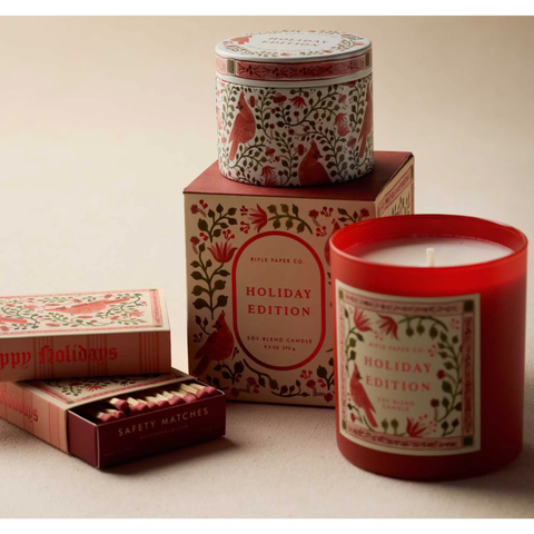 Cardinals Holiday 3 oz Tin Candle - Rifle Paper Co