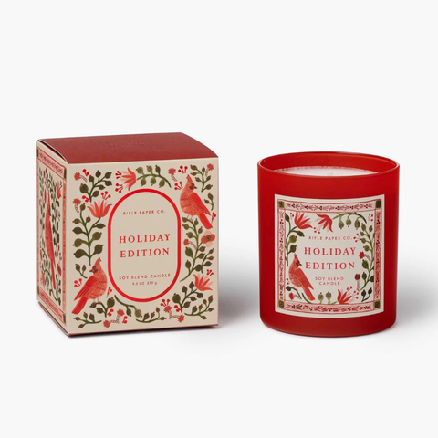 Cardinals Holiday 9.5 oz Glass Candle - Rifle Paper Co