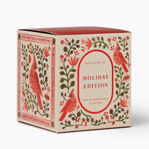 Cardinals Holiday 9.5 oz Glass Candle - Rifle Paper Co
