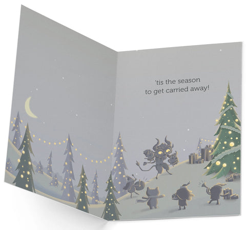 Carried Away With Krampus Greeting Card