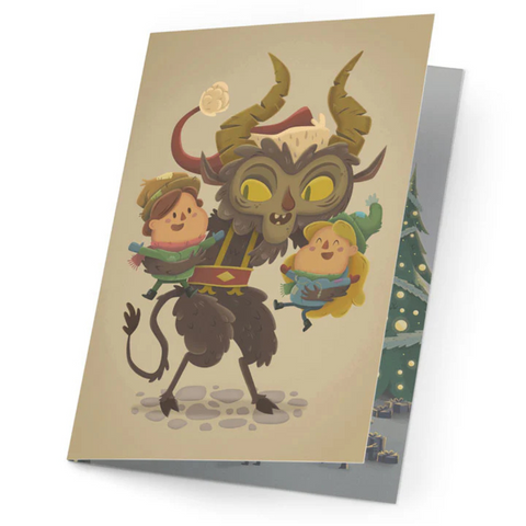 Carried Away With Krampus Greeting Card