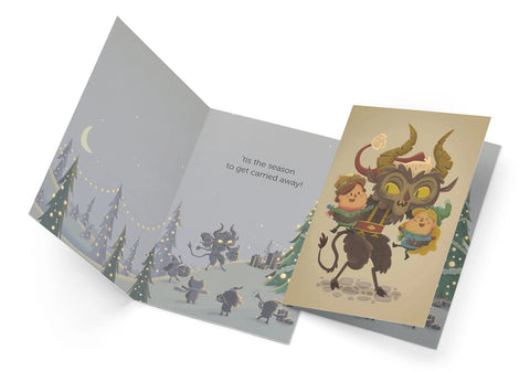 Carried Away With Krampus Greeting Card