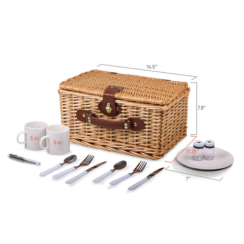 Catalina Picnic Basket Set - Red + White Plaid